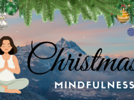 Mindfulness durante le Festività: Come Trovare Serenità in Mezzo al Trambusto Natalizio Donna che fà mindfulness a Natale