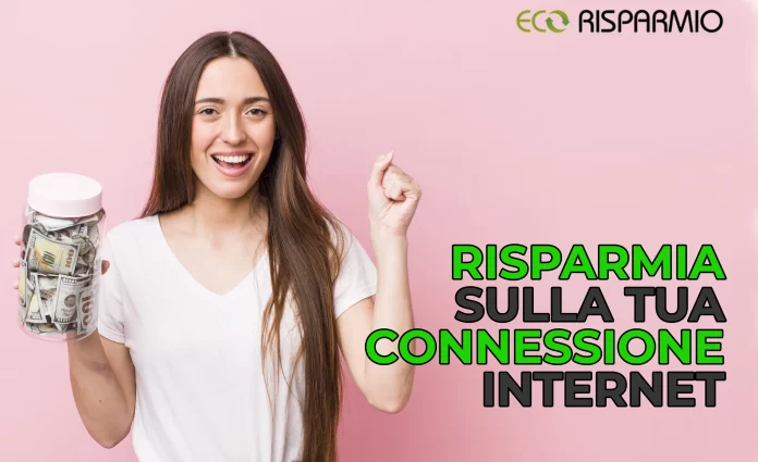 risparmiare-adsl donna con salvadanaio in mano